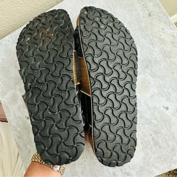 Birkenstock Salina Sandals Black White Birko-Flor Women’s Size 8 EU 39
