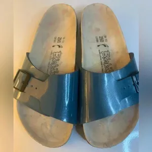 Birkenstock sandals, ocean blue adjustable, single strap size L8/ M6