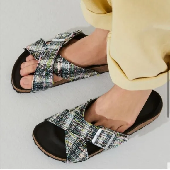 Birkenstock Siena Synthetic Material/Textile Cross-Over Sandals Vegan Size 8 NWT