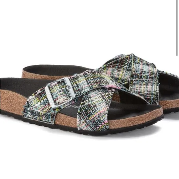 Birkenstock Siena Synthetic Material/Textile Cross-Over Sandals Vegan Size 8 NWT