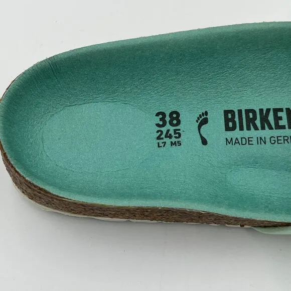 Birkenstock Tema Mint Textile Sandals Slides 38 / 7 Narrow