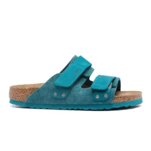 Birkenstock Uji Double Strap Slide Leather Sandals Blue EU 37 Womens US 6 Men 4