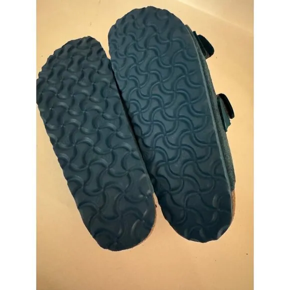 Birkenstock Uji Double Strap Slide Leather Sandals Blue EU 37 Womens US 6 Men 4