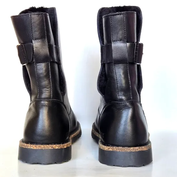 Birkenstock Uppsala Shearling black pull on ankle boots size 39.