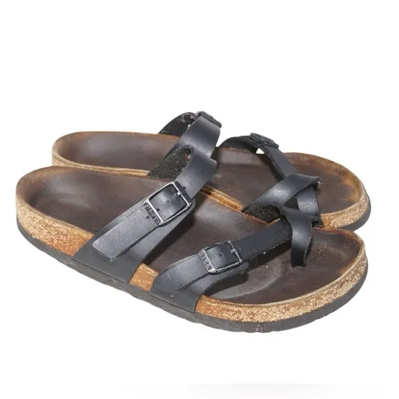 Birkenstock Yara Black Strap Sandals, Size 36