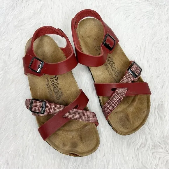 BIRKIS / Lillie red leather strappy sandals / 38 (7-7.5) (narrow width)