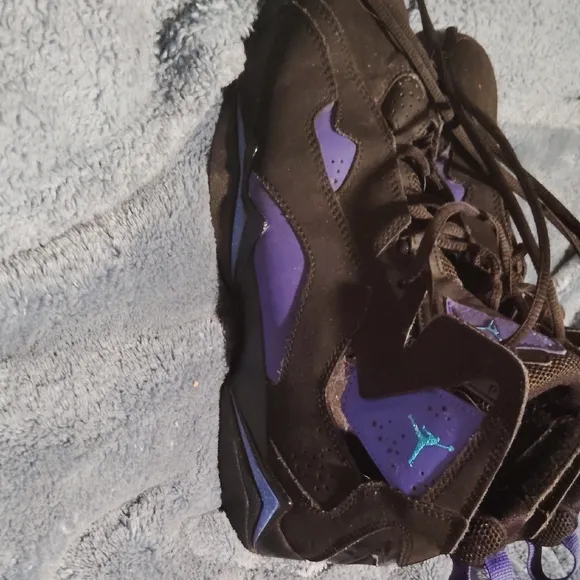 Black and Purple High-Top Sneakers with Thick Sole