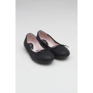 BLOCH Girls Leda Ballet Flats - BG2028 - Black Shimmer - Size EU 29/US 11 (8015)