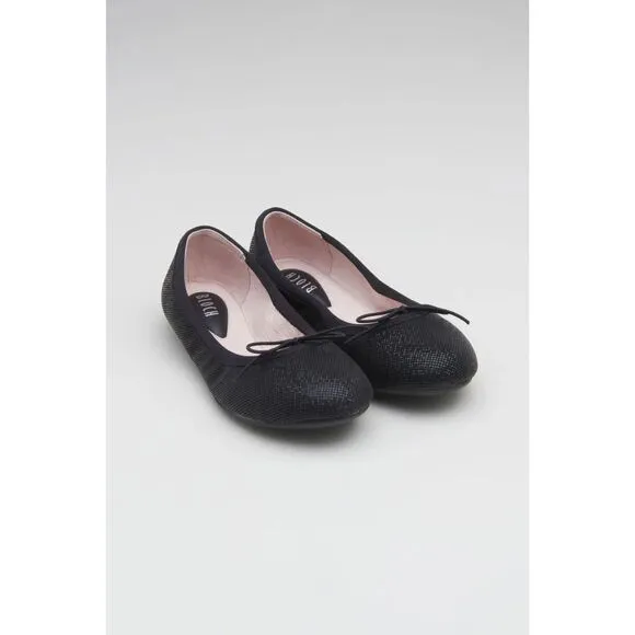 BLOCH Girls Leda Ballet Flats - BG2028 - Black Shimmer - Size EU 29/US 11 (8015)
