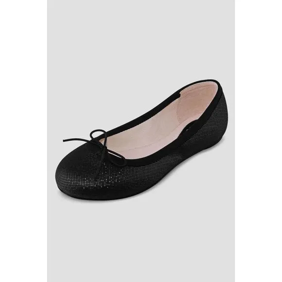 BLOCH Girls Leda Ballet Flats - BG2028 - Black Shimmer - Size EU 29/US 11 (8015)
