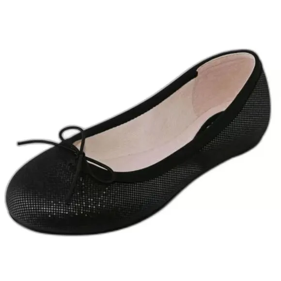 BLOCH Girls Leda Ballet Flats - BG2028 Black Shimmer - Size EU 33/US 1.5 (8017)