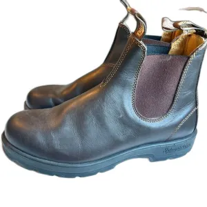 Blundstone Mens Boots Pull On Shoes AU 9 Stout Brown Leather 500 Chelsea Ankle