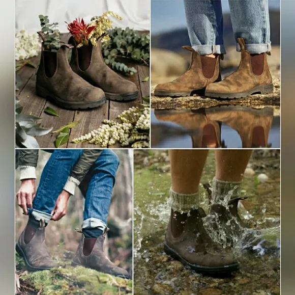 Blundstone Rustic Brown 585 Chelsea Boots Elastic Ankle Booties Boho AU5 | 8US