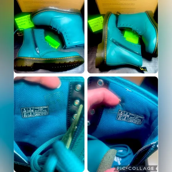 BNIB Dr Martens Teal Green 1460’s 8 Eyelet UK 4 US 6 or Big Kids Youth 4 $FIRM