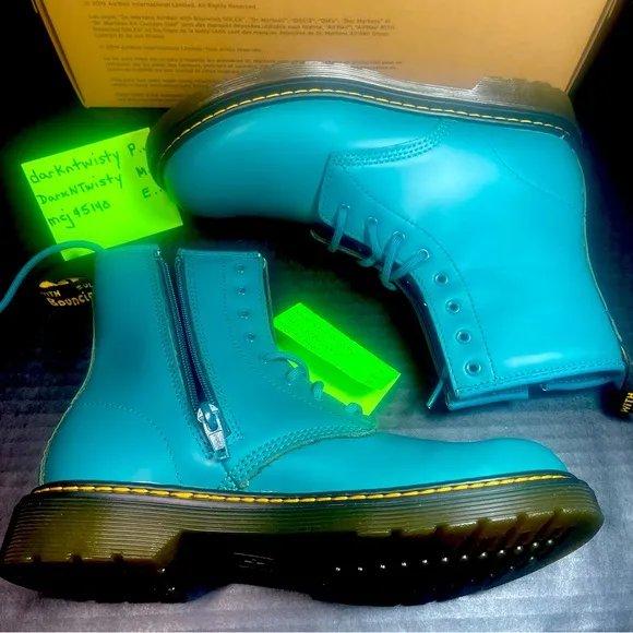 BNIB Dr Martens Teal Green 1460’s 8 Eyelet UK 4 US 6 or Big Kids Youth 4 $FIRM