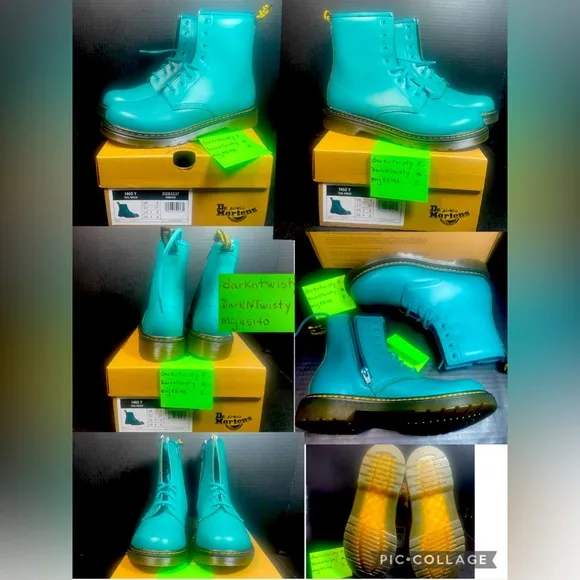 BNIB Dr Martens Teal Green 1460’s 8 Eyelet UK 4 US 6 or Big Kids Youth 4 $FIRM