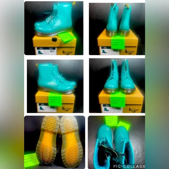 BNIB Dr Martens Teal Green 1460’s 8 Eyelet UK 4 US 6 or Big Kids Youth 4 $FIRM