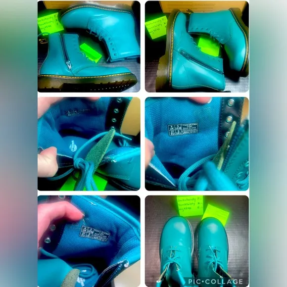 BNIB Dr Martens Teal Green 1460’s 8 Eyelet UK 4 US 6 or Big Kids Youth 4 $FIRM