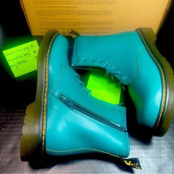 BNIB Dr Martens Teal Green 1460’s 8 Eyelet UK 4 US 6 or Big Kids Youth 4 $FIRM