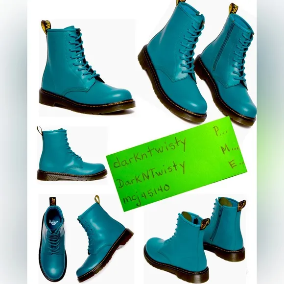 BNIB Dr Martens Teal Green 1460’s 8 Eyelet UK 4 US 6 or Big Kids Youth 4 $FIRM
