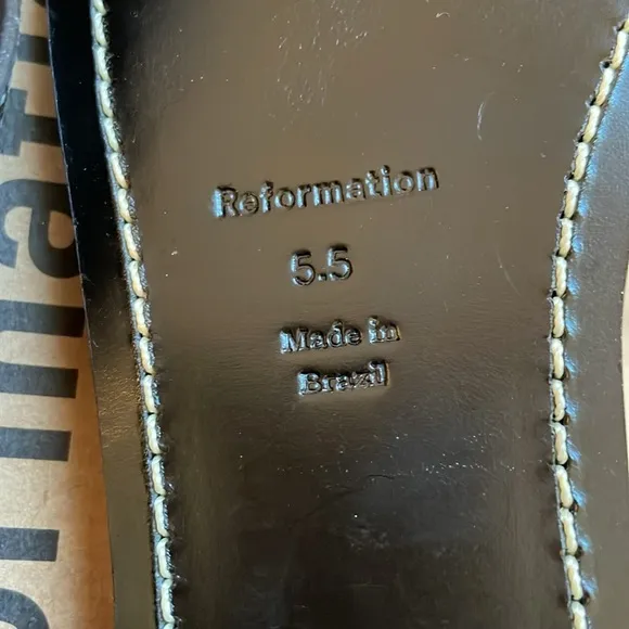 BNIB Reformation Black Plank Tannis Gladiator Grecian Flat Sandals 5.5