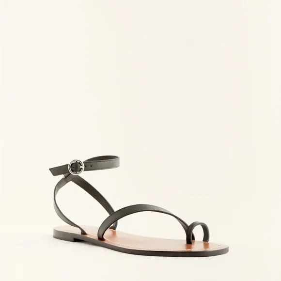 BNIB Reformation Black Plank Tannis Gladiator Grecian Flat Sandals 5.5