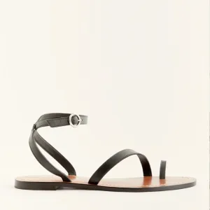 BNIB Reformation Black Plank Tannis Gladiator Grecian Flat Sandals 5.5