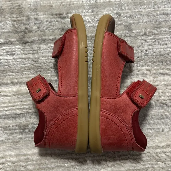 Bobux Kids Sz 26 Red Leather i-Walk Driftwood Strap Sandals