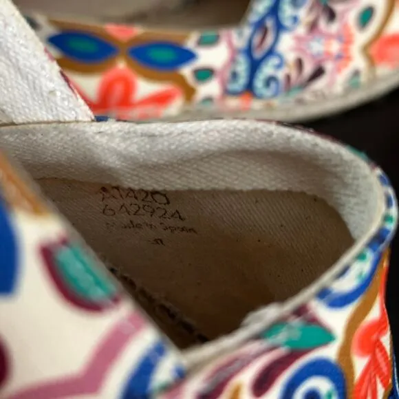 BODEN Classic Flat Espadrilles Ivory Tapestry Floral Mod Multi Sz 41 / 9.5