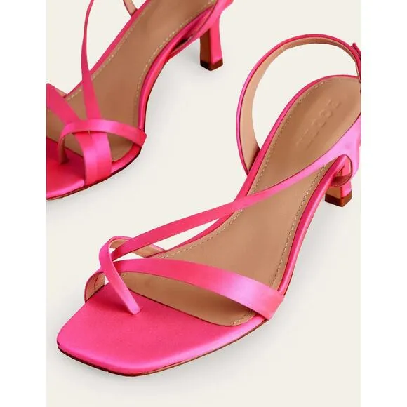 BODEN Satin Low-Heeled SandalsFestival Pink Women’s Size 9.5
