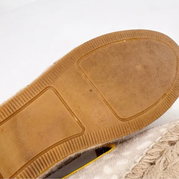 Boden | Spotted Calf Hair Platform Espadrille Loafer in Beige/Yellow | Sz 6.5