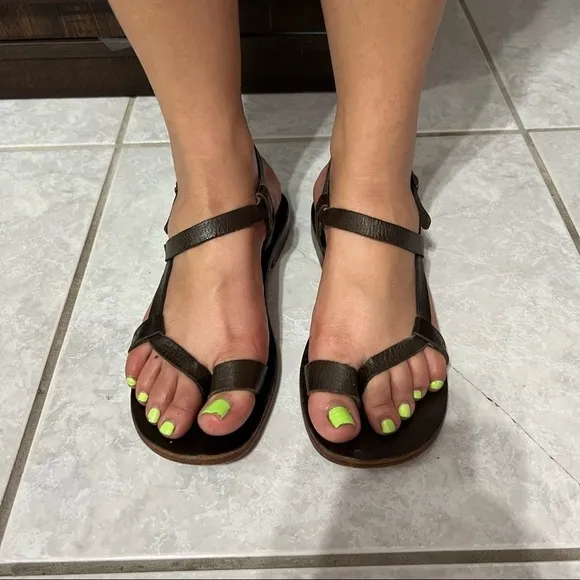 Bodrum Brown Leather Strap Sandals