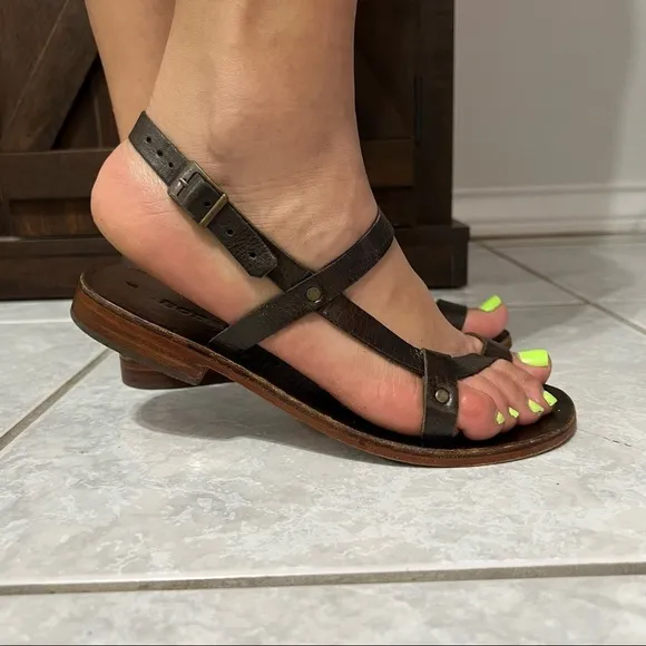 Bodrum Brown Leather Strap Sandals