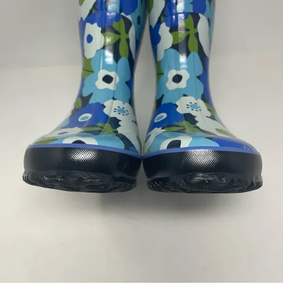 Bogs Raid Boots NWOT Flower Design Blue White sz 7