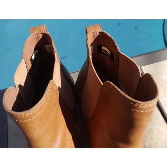 Boots Timberland Women's Brynlee Park Chelsea Pull On Brown Leather Bootie A1Z5G