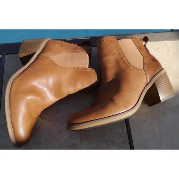 Boots Timberland Women's Brynlee Park Chelsea Pull On Brown Leather Bootie A1Z5G