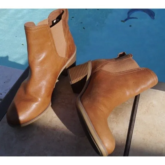 Boots Timberland Women's Brynlee Park Chelsea Pull On Brown Leather Bootie A1Z5G
