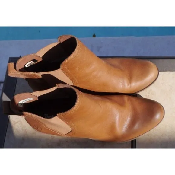Boots Timberland Women's Brynlee Park Chelsea Pull On Brown Leather Bootie A1Z5G