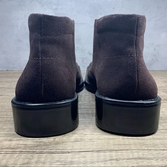 Borgesi Beverly Hills Collection~NWOT~Brown Suede Ankle Boots~Size:42