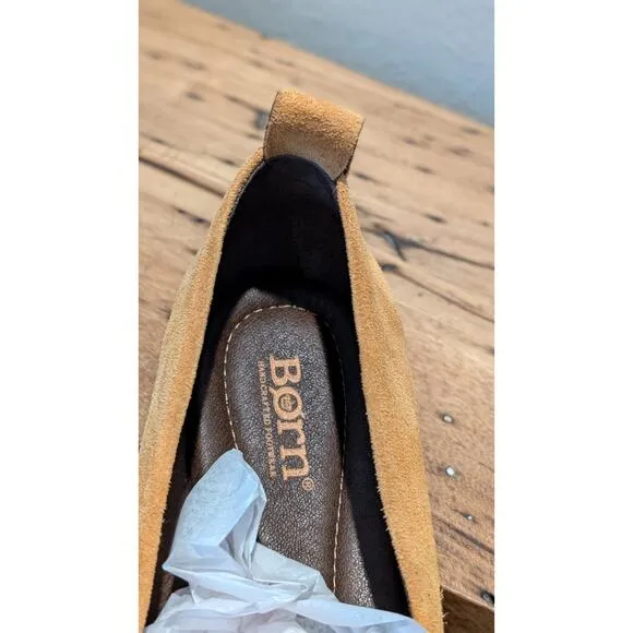 Born Adour Yellow (Mustard) Suede Ballet Flats Womens Size 7.5M