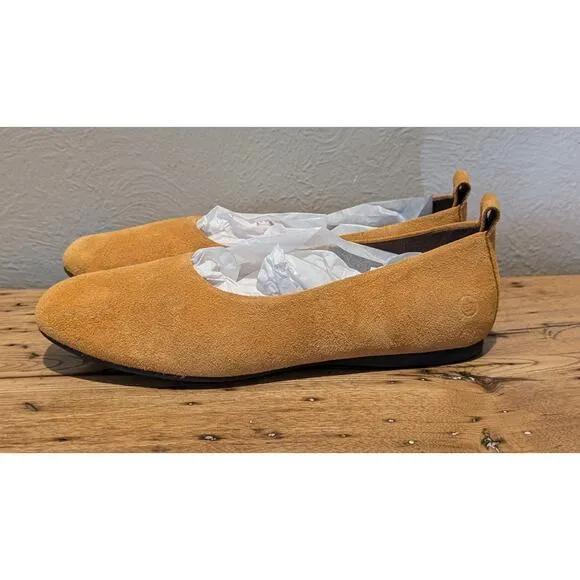Born Adour Yellow (Mustard) Suede Ballet Flats Womens Size 7.5M