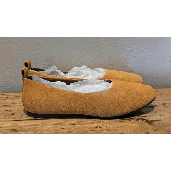 Born Adour Yellow (Mustard) Suede Ballet Flats Womens Size 7.5M
