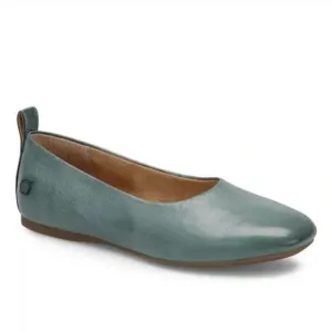Born Beca Leather Flats 7.5 Cadet Blue NWOT Comfort Ballet Slip On