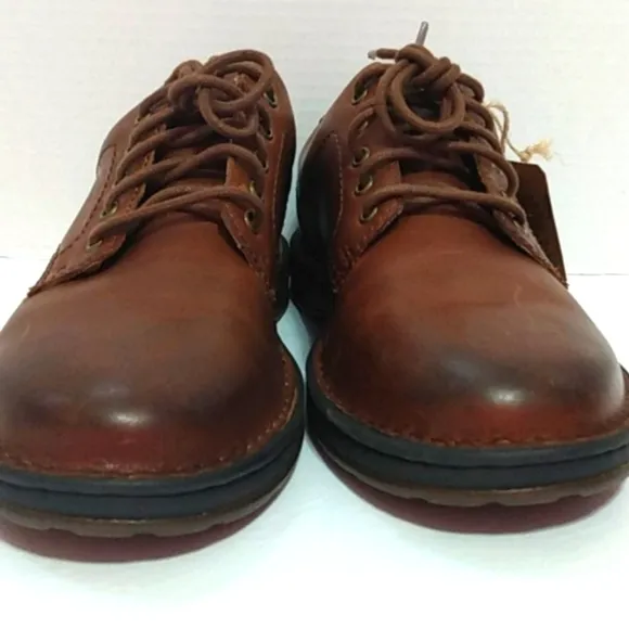 BORN BROWN LEATHER LACE UP LOAFERS NWT SIZE 8