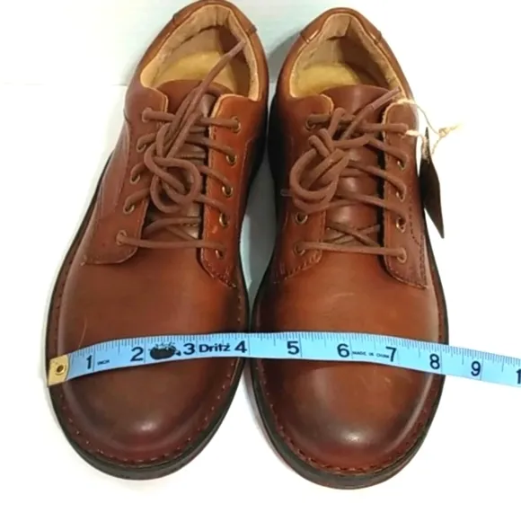 BORN BROWN LEATHER LACE UP LOAFERS NWT SIZE 8