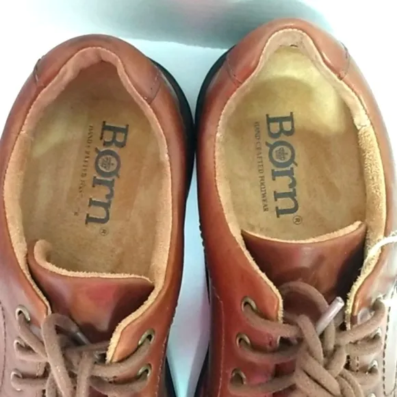 BORN BROWN LEATHER LACE UP LOAFERS NWT SIZE 8