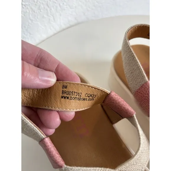 Born Kasady Sandals Pink Soft Leather Size 8