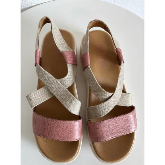 Born Kasady Sandals Pink Soft Leather Size 8