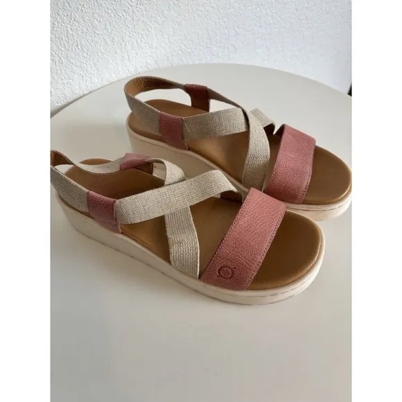 Born Kasady Sandals Pink Soft Leather Size 8