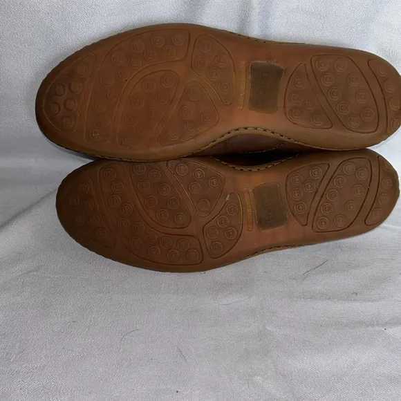 Born Loafers Brown Leather Moc Toe Round Slip On Shoes Size US 9.5M EUC